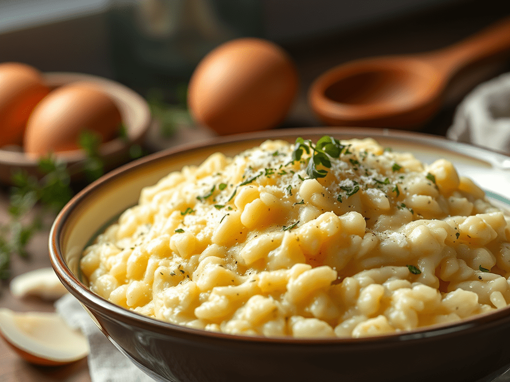 Eggs risotto