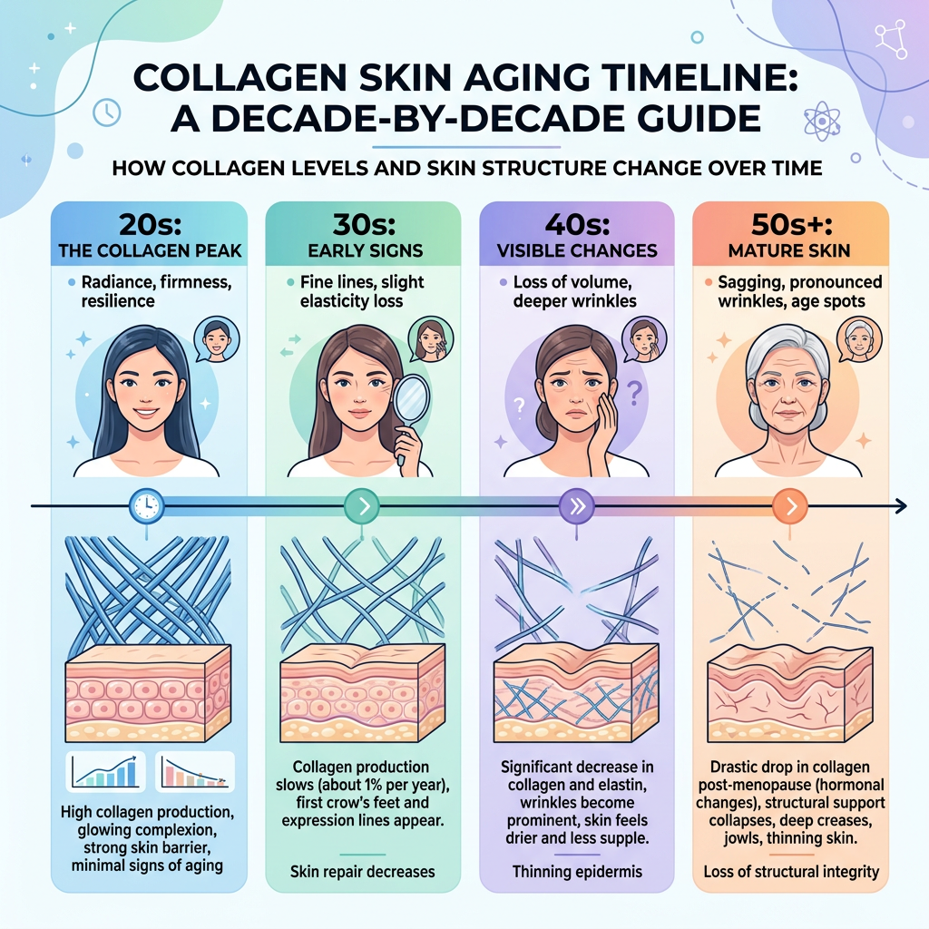 The Collagen Timeline: What Happens to Your Skin Each Decade (And What Actually Helps)